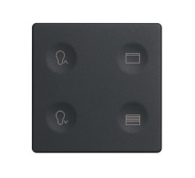 Сенсорный 4-кл выключатель с тематической маркировкой Т3, графит  8000645-038  Simon