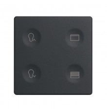 Сенсорный 4-кл выключатель с тематической маркировкой Т3, графит  8000645-038  Simon