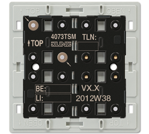 KNX кнопочный модуль с интегрированным шинным сопряжением, "стандарт", 1-4 группы 4073TSM Jung