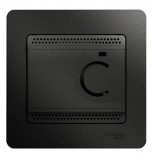 Glossa Антрацит Термостат электронный теплого пола с датчиком, от +5 до +50°C, 10A (в сборе)  GSL000738  SE