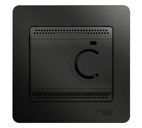 Glossa Антрацит Термостат электронный теплого пола с датчиком, от +5 до +50°C, 10A (в сборе)  GSL000738  SE