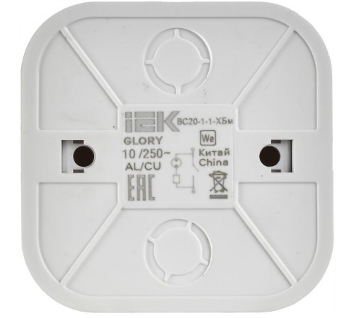 GLORY Выключатель 1-клавишный с индикацией о/у 10А ВС20-1-1-ХБм белый матовый  EVH11-K01M-10  IEK