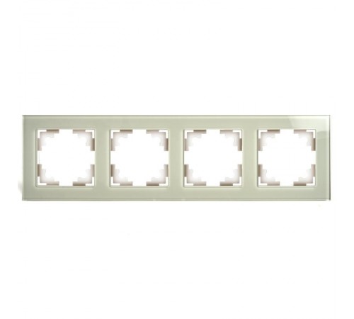 Рамка 4-местная, стекло, серия Катрин, GFR00-7004-07, дымчатый  49037  STEKKER