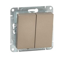 Механизм выключателя, двухклавишный, шампань Эпика  UP1-SWC-20 EKF