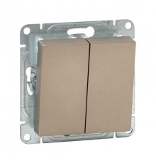 Механизм выключателя, двухклавишный, шампань Эпика  UP1-SWC-20 EKF