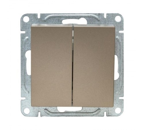 Механизм выключателя, двухклавишный, шампань Эпика  UP1-SWC-20 EKF