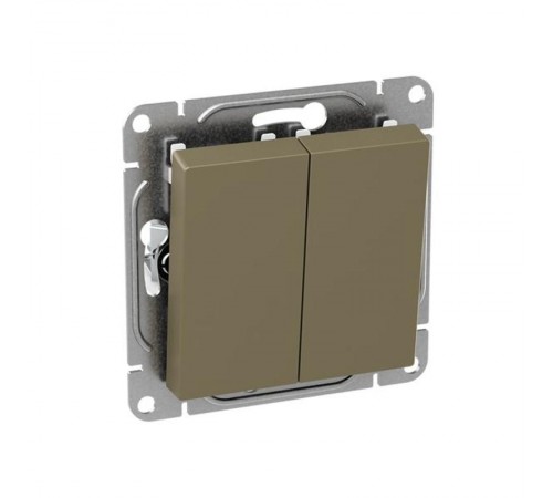 Механизм выключателя, двухклавишный, шампань Эпика  UP1-SWC-20 EKF