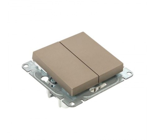 Механизм выключателя, двухклавишный, шампань Эпика  UP1-SWC-20 EKF