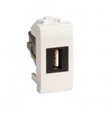 USB 2.0 розетка, Brava, белая, 1 мод.  76200B  DKC