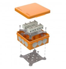 Коробка огнестойкая для о/п двухкомпонентная 60-0303-FR6.0-12 Е15-Е120 100х100х40 IP66  12p, 6.0 мм.кв. 60-0303-FR6.0-12  Промрукав