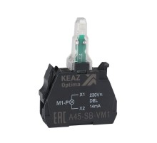 Световой блок OptiSignal D22 A45-SB-VM6 синий 110-230 В AC/DC с защитой от наводок ZBVM6  362253  КЭАЗ