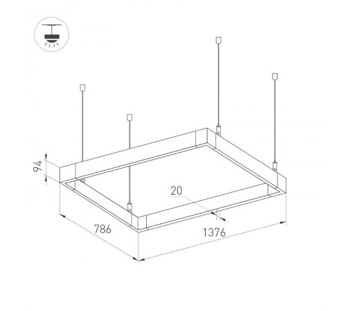 Светильник ALT-LINEAIR-RECTANGLE-FLAT-UPDOWN-DIM-1375x785-140W Day4000 (BK, 100 deg, 230V) (arlight, IP20 Металл, 3 года)  032996  Arlight