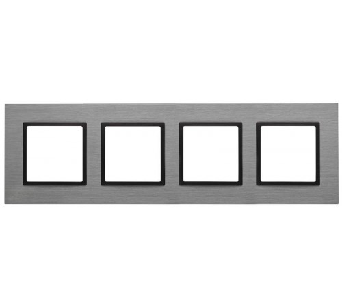 14-5204-42 Рамка на 4 поста, металл, Эра Elegance, титан+антр  Б0034564  ЭРА