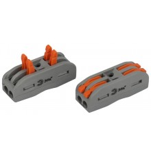 Клемма  NO-225-394 проходная 222-2412 с рычагами 2 полюса 0.08-2.5/4 мм2 (упаковка 20 шт.)  Б0067894  ЭРА