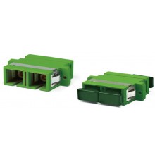 FA-P11Z-DSC/DSC-N/GN-GN Оптический проходной адаптер SC/APC-SC/APC, SM, duplex, корпус пластиковый, зеленый, зеленые колпачки  242810  Hyperline