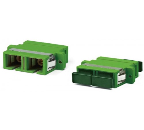 FA-P11Z-DSC/DSC-N/GN-GN Оптический проходной адаптер SC/APC-SC/APC, SM, duplex, корпус пластиковый, зеленый, зеленые колпачки  242810  Hyperline