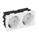 Розетка двойная 33° Modul45connect, 250 В, 16A (белый) (STD-D3C RW2)  6120482  OBO Bettermann