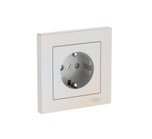 AtlasDesign Жемчуг Розетка с заземлением со шторками, 16А, (в сборе с рамкой), быстрозажимные клеммы  ATN000444S  SE