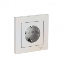 AtlasDesign Жемчуг Розетка с заземлением со шторками, 16А, (в сборе с рамкой), быстрозажимные клеммы  ATN000444S  SE