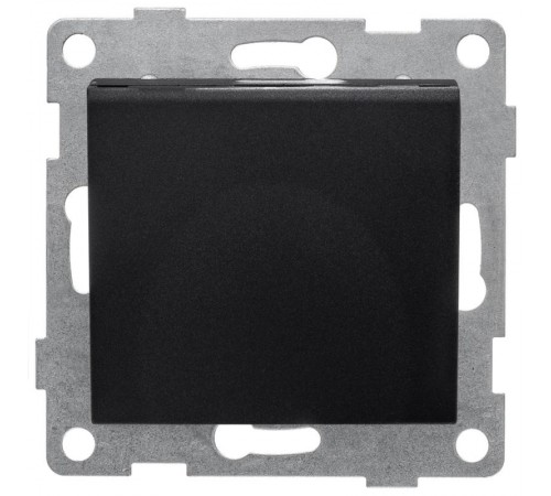 Bravo Розетка 1-ой с/з с з/ш и крышкой, СУ, 16А, 250В, графит  С10Р91-010  GUSI Electric