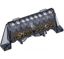 TEKFOR Шина N "ноль" в комбинированном DIN-изоляторе "Стойка" 8х12-(4+4)-Ч  TF-NN20-44-DP-K02  IEK