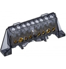 TEKFOR Шина N "ноль" в комбинированном DIN-изоляторе "Стойка" 8х12-(4+4)-Ч  TF-NN20-44-DP-K02  IEK