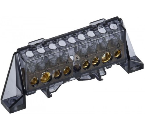 TEKFOR Шина N "ноль" в комбинированном DIN-изоляторе "Стойка" 8х12-(4+4)-Ч  TF-NN20-44-DP-K02  IEK