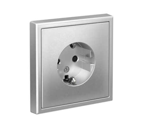 ArtGallery Алюминий Розетка с заземлением, со шторками, 16А, механизм  GAL000345  SE