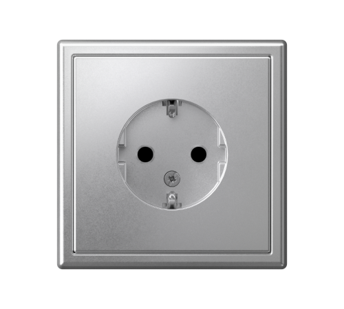 ArtGallery Алюминий Розетка с заземлением, со шторками, 16А, механизм  GAL000345  SE