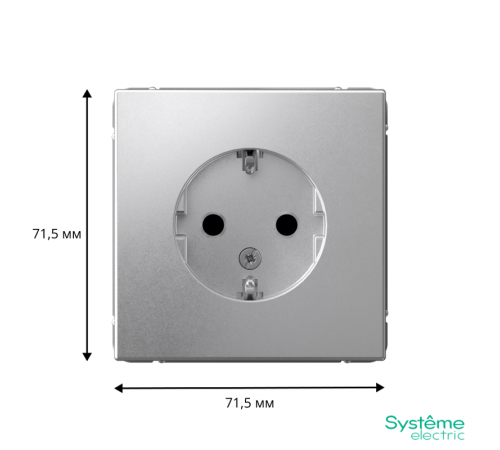 ArtGallery Алюминий Розетка с заземлением, со шторками, 16А, механизм  GAL000345  SE