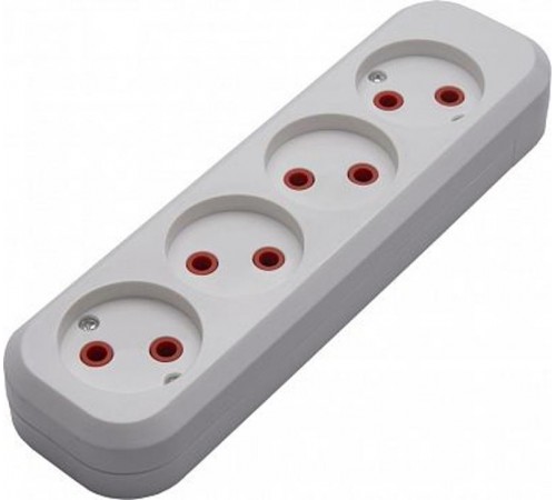 PST10-400-20 Розетка переносная разборная, 4-местная б/з, 250В, 10A, белый  39009  STEKKER