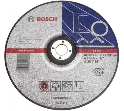 Обдирочный круг Expert по металлу  230 x 6мм, вогнутый  2608600228  BOSCH