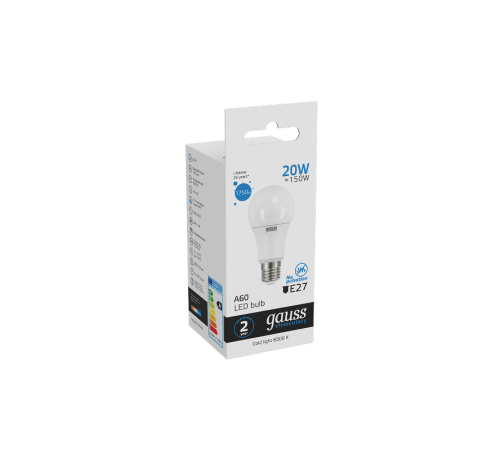Лампа светодиодная LED 20Вт E27 220В 6500К Elementary A60  23239  Gauss