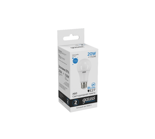 Лампа светодиодная LED 20Вт E27 220В 6500К Elementary A60  23239  Gauss