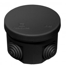 Коробка распределительная для о/п черная 70х50 (132шт/кор) IP55 безгалогенная (HF)  40-0110-9005  Промрукав