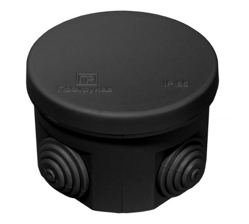 Коробка распределительная для о/п черная 70х50 (132шт/кор) IP55 безгалогенная (HF)  40-0110-9005  Промрукав