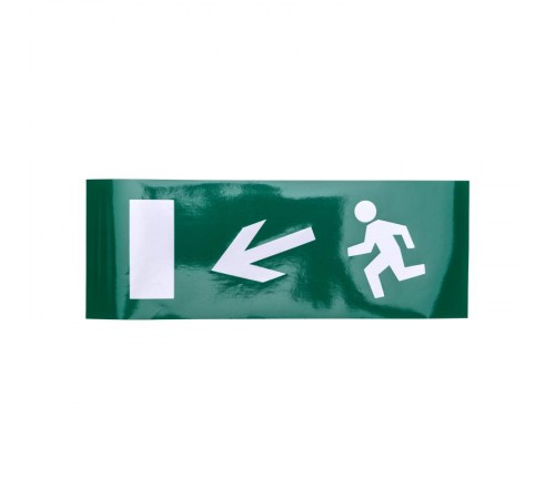 Пиктограмма (наклейка) для аварийного светильника "Направление к эвакуационному выходу налево вниз"  74-0120-1  REXANT