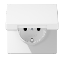 Розетка SCHUKO® с крышкой; термопласт; белый матовый   LS1520BFKLWWM  Jung
