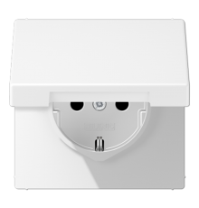Розетка SCHUKO® с крышкой; винтовой зажим; дюропласт; белый матовый   LS1521KLWWM  Jung