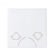 Клавиша двойная для выключателя жалюзи без блокировки и пиктограммой "стрелки" белого матового цвета S82 Concept  8200029-090  Simon