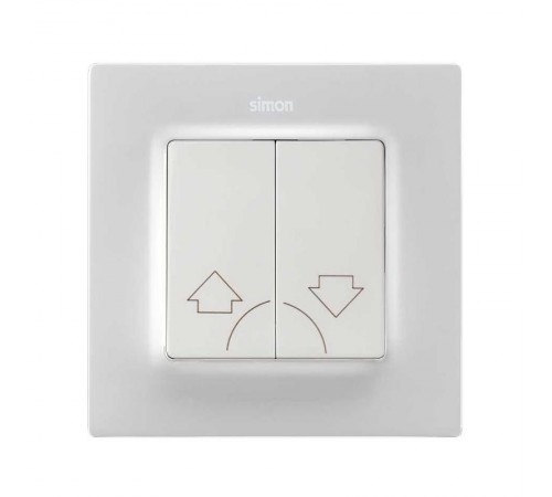 Клавиша двойная для выключателя жалюзи без блокировки и пиктограммой "стрелки" белого матового цвета S82 Concept  8200029-090  Simon