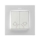 Клавиша двойная для выключателя жалюзи без блокировки и пиктограммой "стрелки" белого матового цвета S82 Concept  8200029-090  Simon
