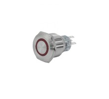 GQ22-L-11E/R/220V/S, красный, металл, 1C1NO1NC, цилиндр с подсветкой 220В AC/DC, d22мм, IP65, выключатель кнопочный  (ЭТ)   ET020094   Электротехник