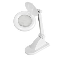 Лупа настольная 3D+12D с подсветкой, белая  31-0242  REXANT
