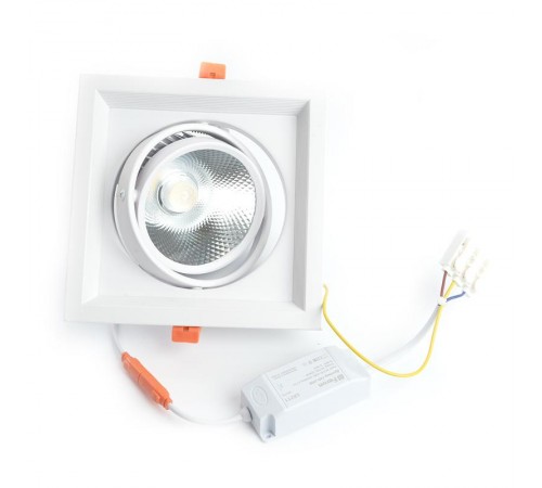 Светильник светодиодный встраиваемый карданный AL201, 1x20W, 1800 Lm, 4000К, 35 градусов, белый  29776  FERON