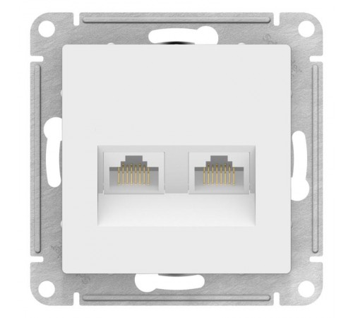 AtlasDesign Лотос Розетка 2-ая компьютерная RJ45+RJ45, кат.5Е, механизм  ATN001385  SE