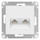 AtlasDesign Лотос Розетка 2-ая компьютерная RJ45+RJ45, кат.5Е, механизм  ATN001385  SE