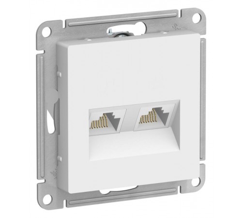 AtlasDesign Лотос Розетка 2-ая компьютерная RJ45+RJ45, кат.5Е, механизм  ATN001385  SE