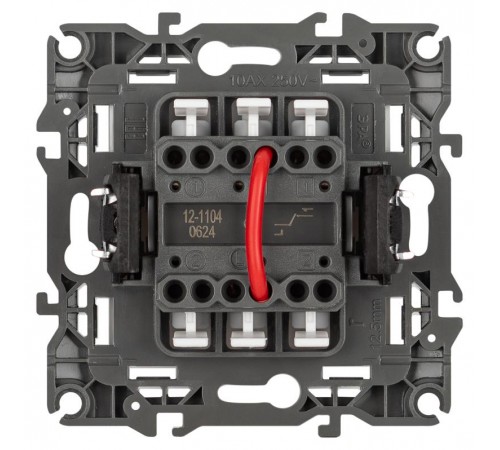 Выключатель ЭРА Серия 12 12-1104-01М двойной, 10АХ-250В, белый матовый   Б0065701  ЭРА