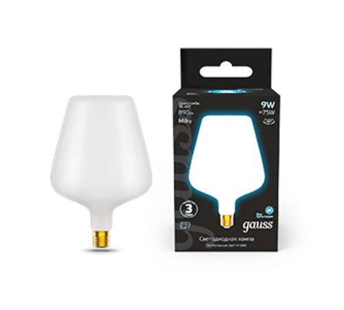 Лампа светодиодная Filament V160 9W 890lm 4100К Е27 milky LED 1/6  1016802209  Gauss
